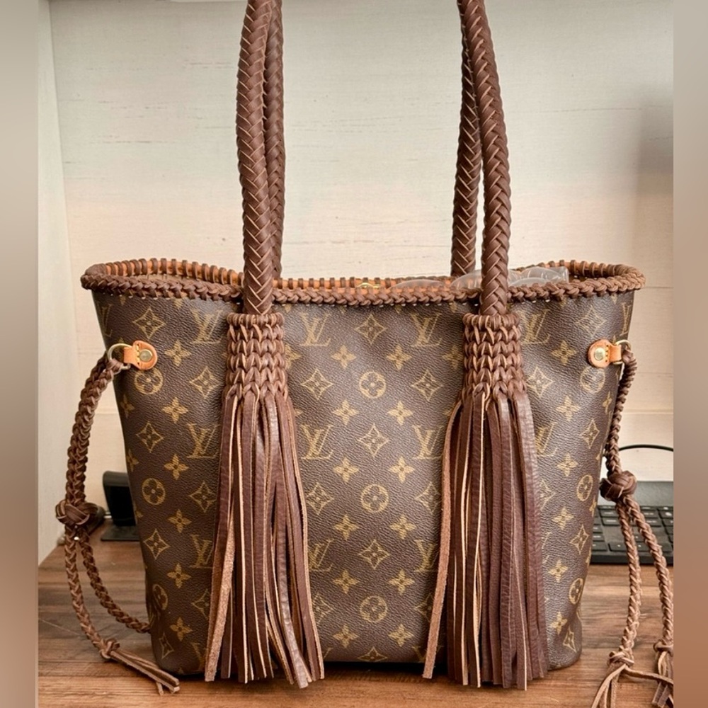 Louis Vuitton Vintage Boho Neverfull MM Revamp Tote